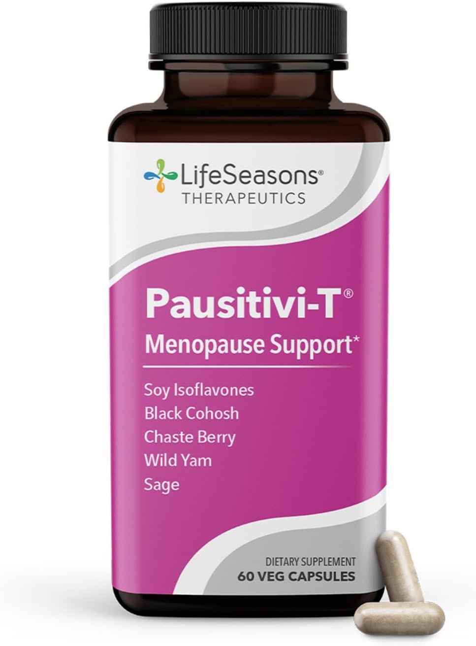 Pausitivi-T – Menopause Support Supplement – Powerful Relief for Hot Flashes, Hormone Imbalance & Night Sweats – Nourishes Tissue – Sage, Chasteberry, Soy Isoflavones & Black Cohosh – 60 Capsules