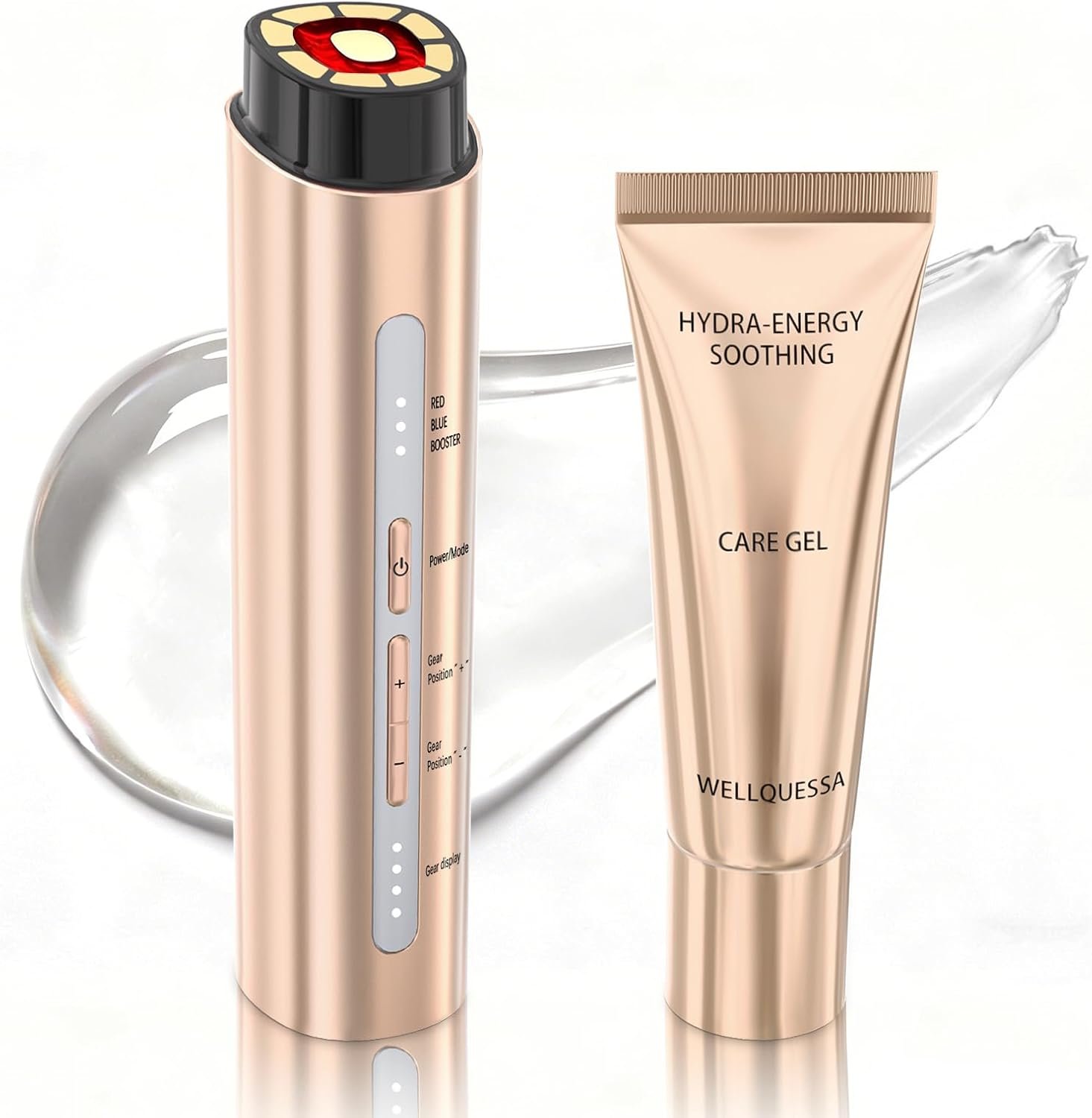 Microcurrent Facial Device, 3 Modes Red & Blue Light Therapy for Face & Neck & Eye Area & Body Skin Care Facial Device, Face Massager for Home & Travel Use, Skin Tightening Device Gifts for Women Men