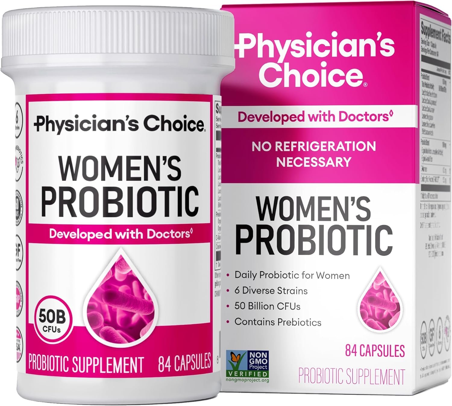 Physician’s Choice Probiotics for Women – PH Balance, Digestive, UT, & Feminine Health – 50 Billion CFU – 6 Unique Strains for Women – Organic Prebiotics, Cranberry Extract+ – Womens Probiotic – 84 CT