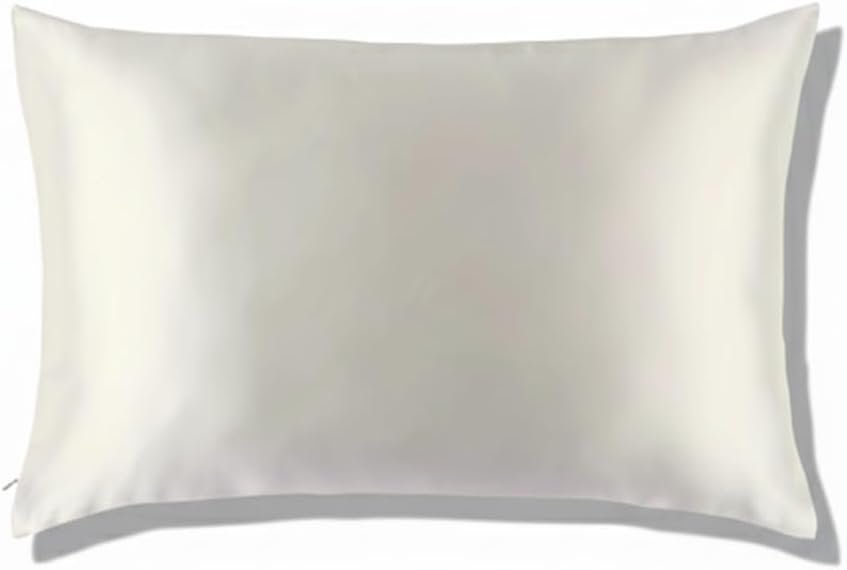 Oeko-Tex Certified 100% Mulberry Silk Pillowcase for Hair and Skin | 25 Momme 6A Grade | Hidden Zipper | Queen | Ivory | Hypoallergenic | ZILK Sleep