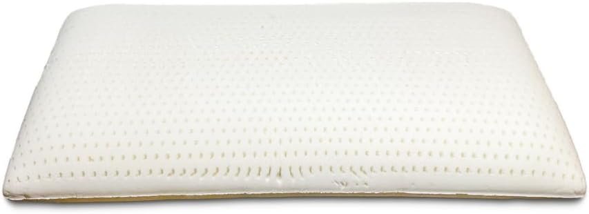 OrganicTextiles DS Latex Pillow with Organic Cotton Cover (Standard Size, Medium) GOTS Certified, Bed Pillow for Sleeping, Neck Pain Relief Help, Head Support, for Side Back Stomach Sleeper
