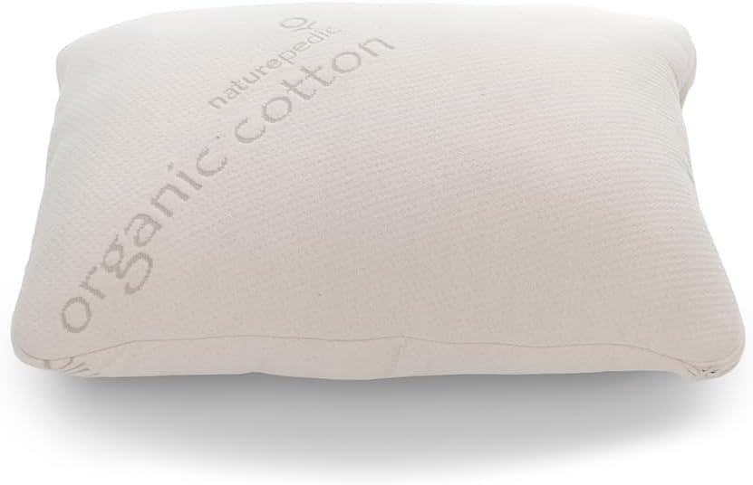 Naturepedic Organic Latex Pillow – Standard Bed Pillow with Soft Comfort – Luxury Pillow with Adjustable Fill for Comfortable Sleeping, Back Support and Neck Pain Relief