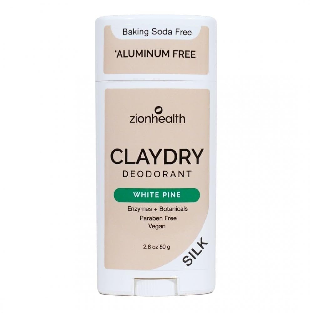 Zion Health Clay Dry Silk Deodorant Stick 2.8 oz White Pine