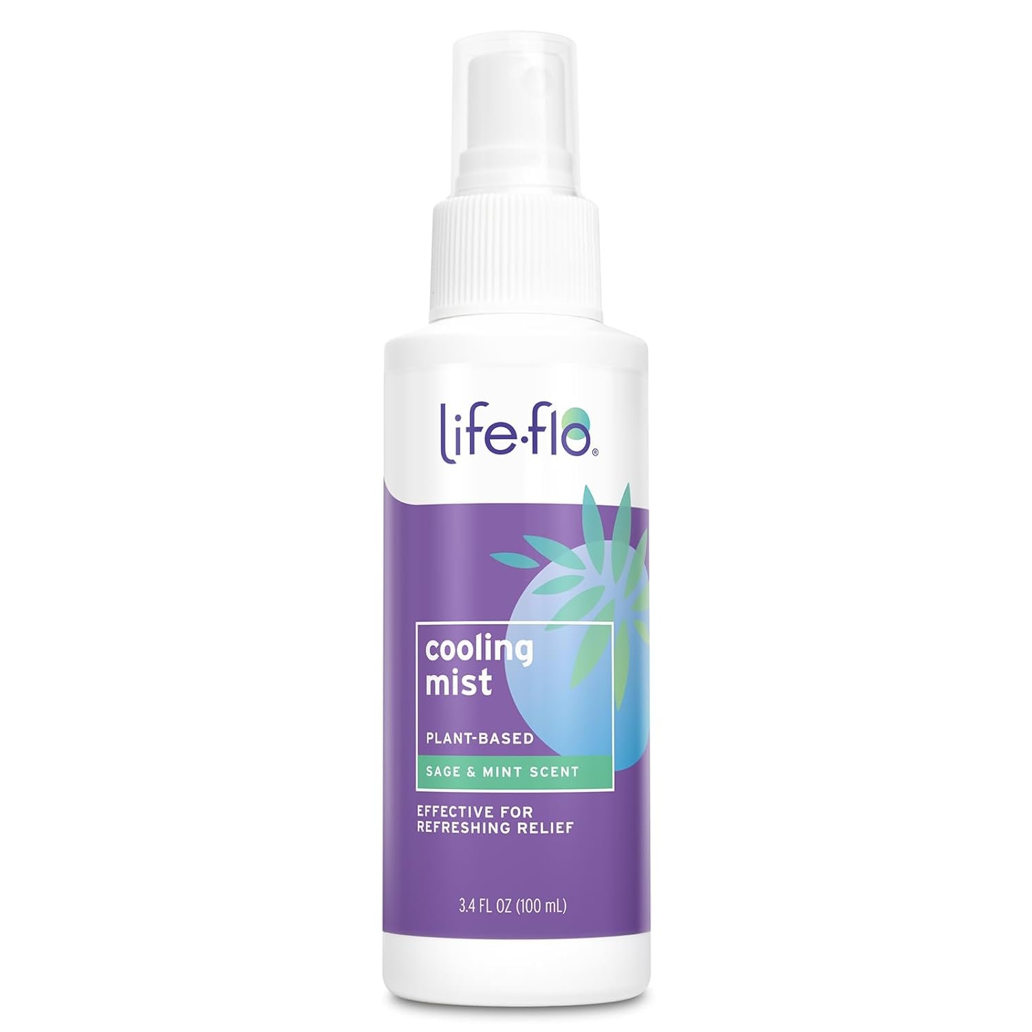 LIFE-FLO Cooling Mist – Refreshing Body Mist for Women – Instantly Cools Hot Flashes with Ginger, Organic Aloe Vera and Lavender – Fresh Sage Mint Scent, 60-Day Guarantee, Not Tested on Animals, 3.4oz