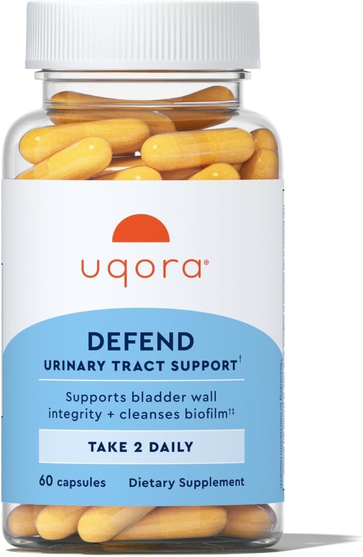 Uqora Defend – Urinary Tract Health Supplement – Support Bladder Health & Cleanse Biofilm* with D-Mannose, Green Tea Extract, Turmeric Extract & More – Gluten-Free – 60 Capsules (30-Day Supply)