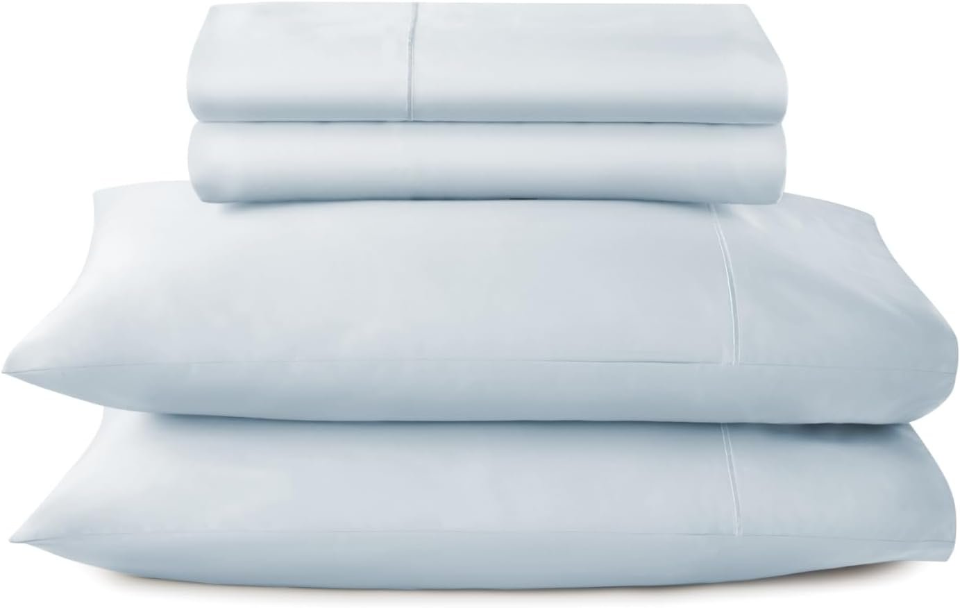 100% Organic Cotton Sheets Full Size – GOTS Certified Organic Bed Sheets with Deep Pocket 500 Thread Count and Cozy Sateen Weave Gets Softer with Each Wash – Luxury 4 Piece Set (Powder, Full)