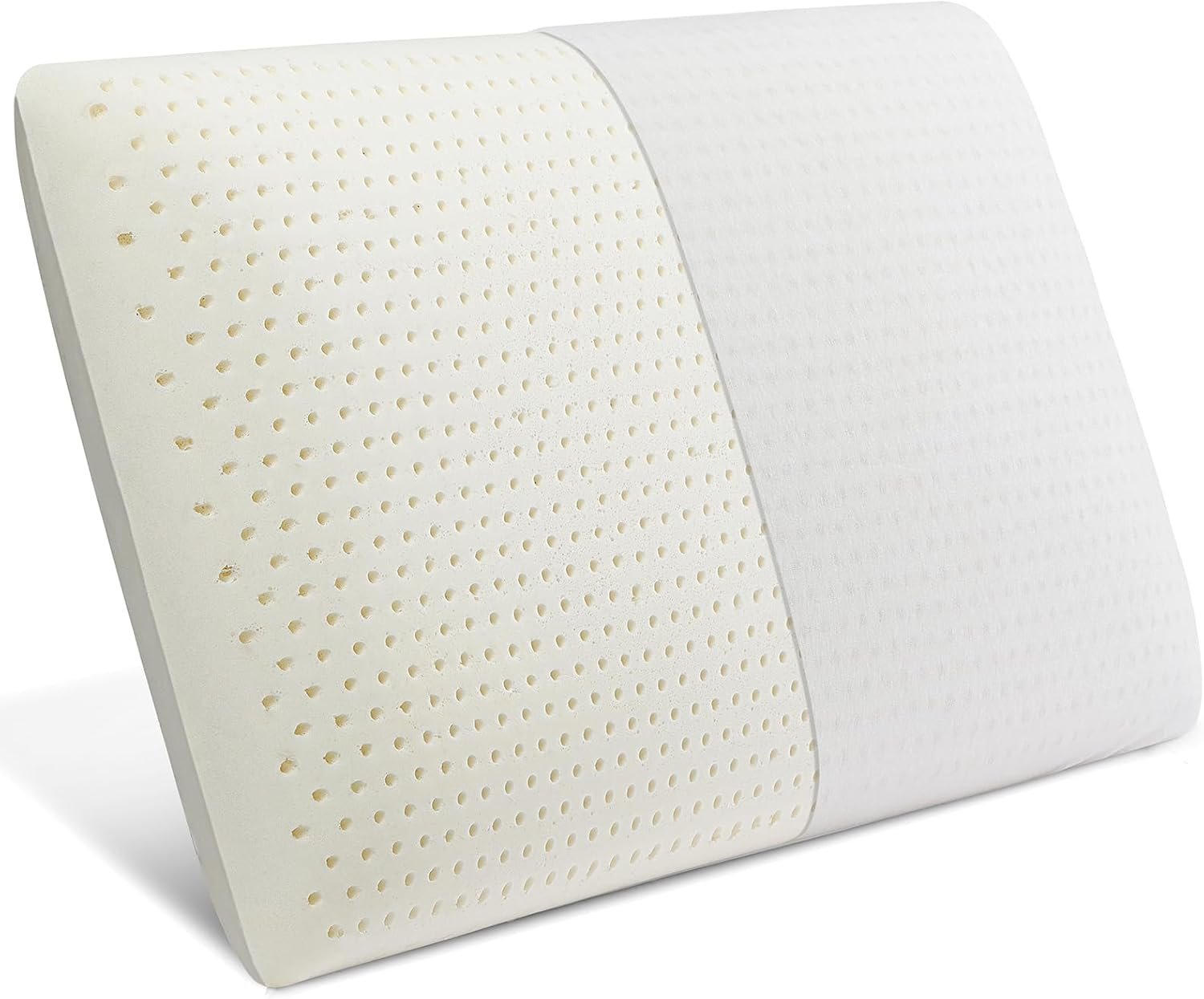 Talalay 100% Natural Premium Latex Pillow,Bed Pillow for Sleeping with Removable Cotton Cover, Helps Relieve Pressure, Breathable, Pressure Relief, Durable (Standard)