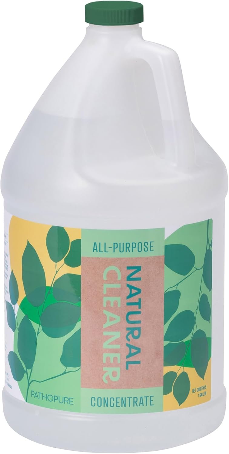 PathoPure Natural All-Purpose Cleaner Concentrate – Unscented, Non-Toxic for Cleaning Kitchen, Bathroom, Glass, Floor, Carpet & Upholstery Stains – 1 Gallon (Makes 64 Bottles)