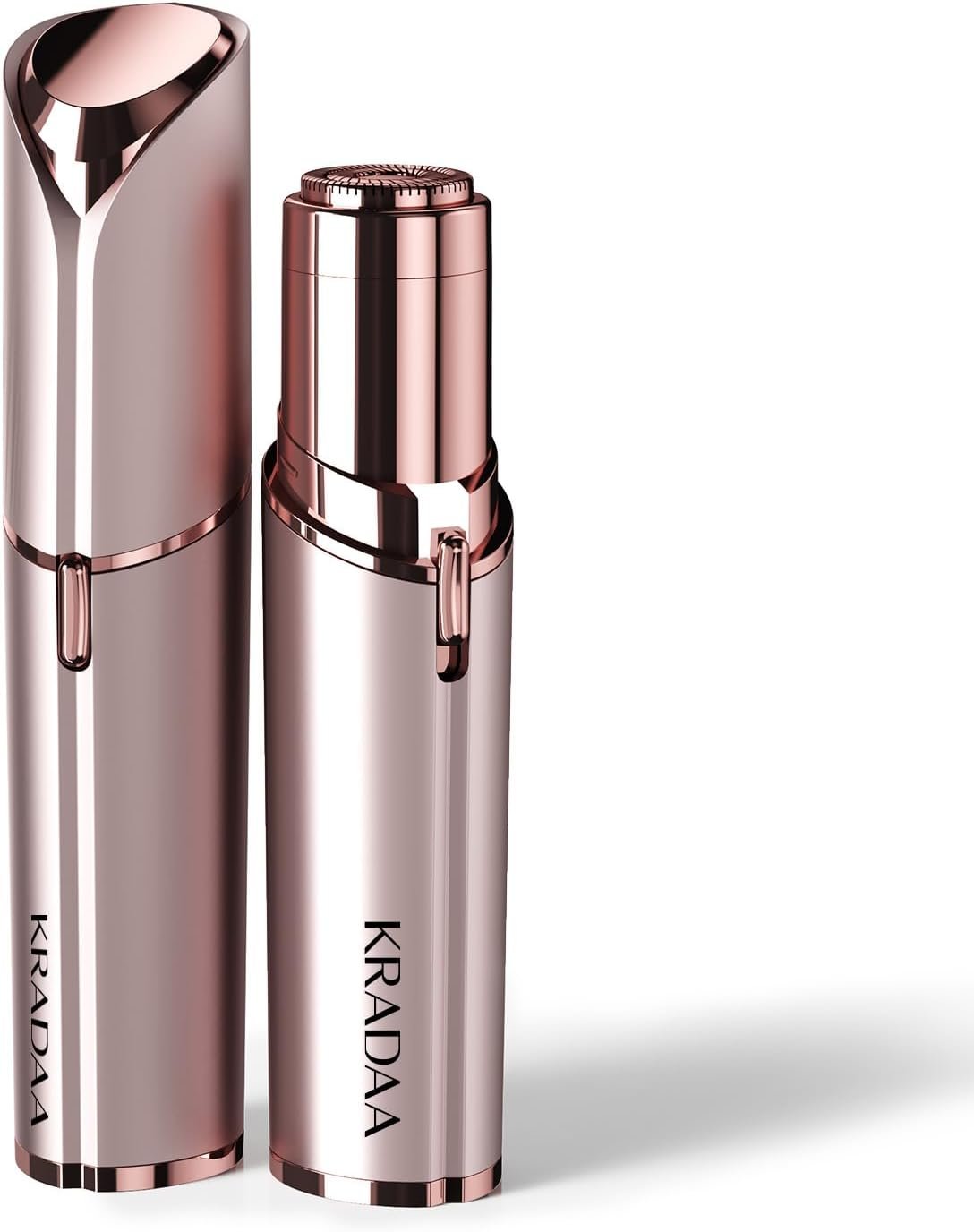 Kradaa Facial Hair Removal for Women: Electric Face Razor with LED Light – Painless & Instant Results Mini Shaver for Travel Use (Rose Gold)