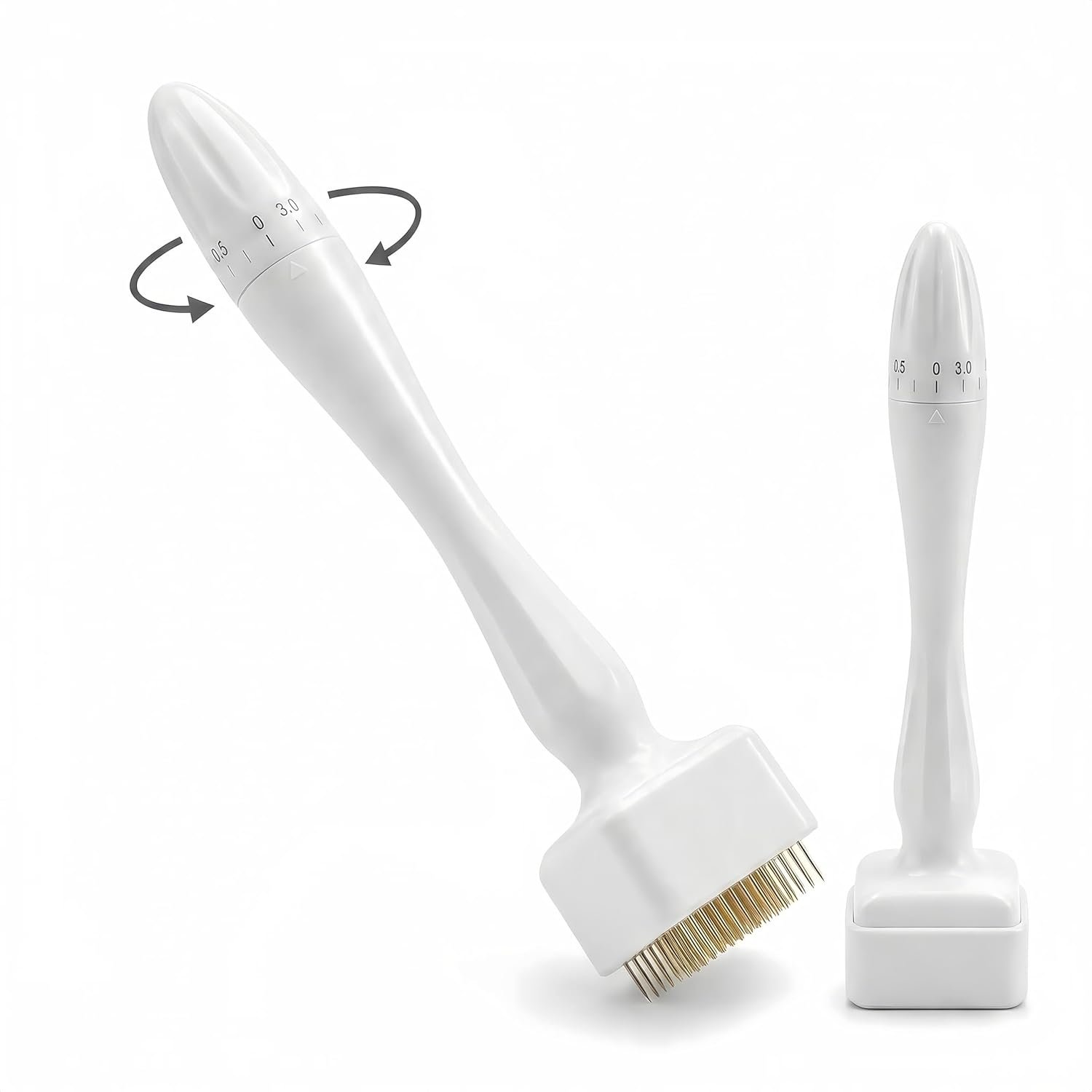 Titanium Derma Roller Stamp – 140 Microneedle Beauty Skin Care Tool – Derma Roller Alternative, Adjustable Microneedling Pen for Face & Body & Scalp, Gifts for Women and Men (0.25mm)