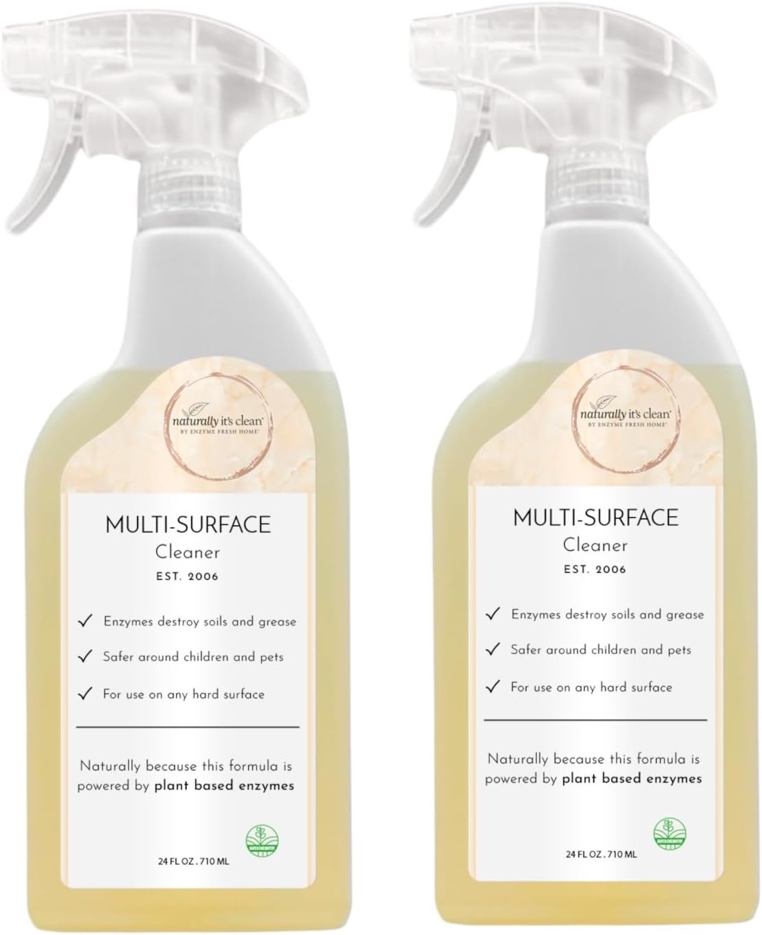 naturally it’s clean Multi-Surface Cleaner Ready To Use Spray| 24 Oz Spray Bottle | 2- Pack