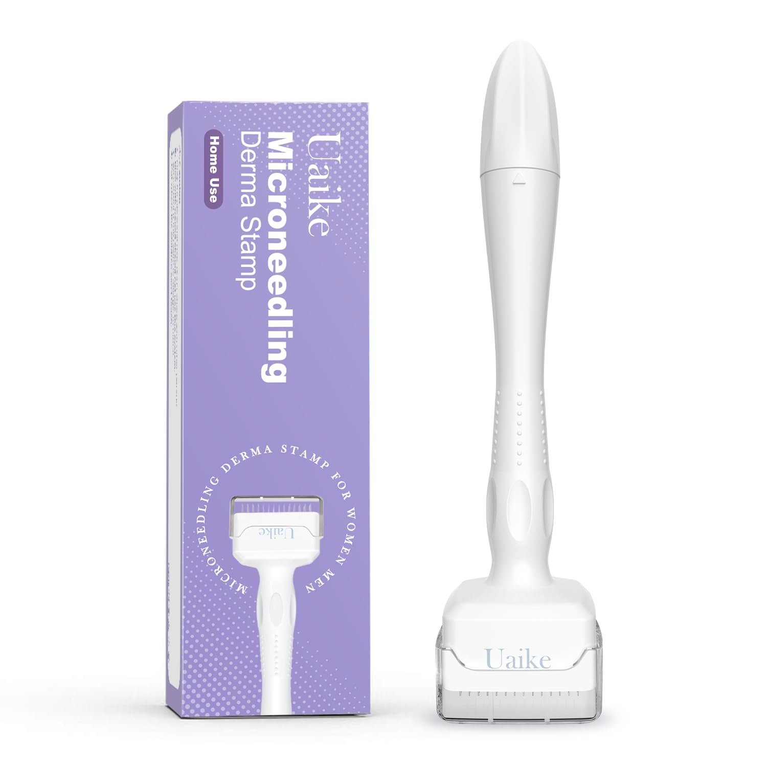 Derma Stamp – Uaike Microneedling Derma Stamp for Hair, Beard, Scalp & Face, Home Use Microneedle Roller Dermastamp for Women and Men