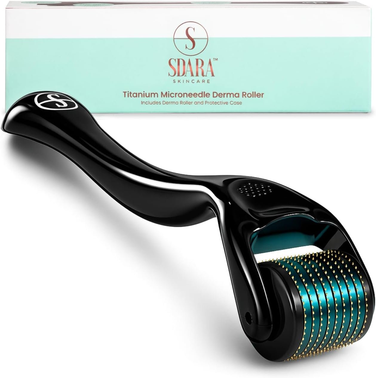 Sdara Skincare Derma Roller Microneedling Roller for Face, Beard, Hair – Includes Free Storage Case, for Men and Women
