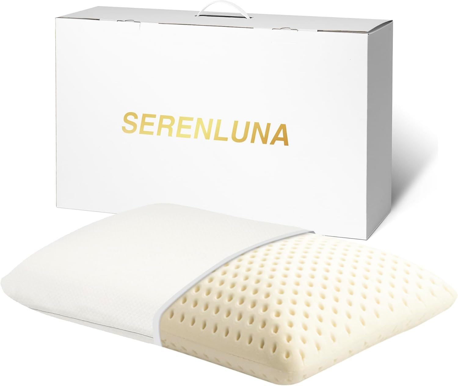 Talalay Latex Pillow with Ergonomic Support, 100% Natural Latex Pillow, Cooling Breathable Design for Side & Back Sleepers, Luxury Holiday Gift Idea for Men & Women, Standard