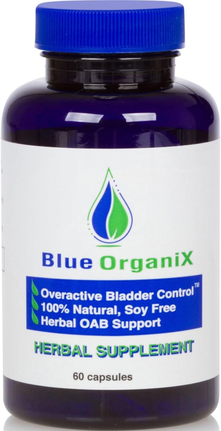 Blue Organix Overactive Bladder Control for Women and Men Support, Frequent Urination, Nocturia or Incontinence, 60 Vegetarian Capsules, 1 Bottle, Soy Free Pumpkin Seed Extract Supplement