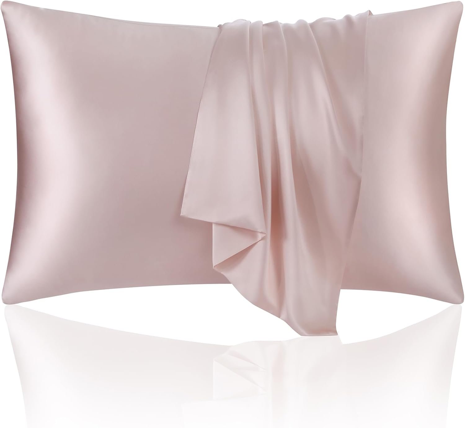 ECOSA Luxurious 30 Momme 100% Mulberry Silk Pillowcase (50x70cm) – 6A Grade Charmeuse Weave, Oeko-TEX® Certified – Frizz-Free Hair & Wrinkle-Free Skin (Light Pink)