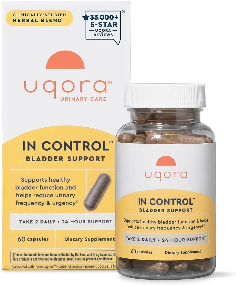 Uqora In Control Bladder Support – Daily Bladder Care & Support for Urinary Comfort – Made with botanicals, Like Horsetail & Spicebush – Gluten-Free & Vegetarian – 60 Capsules