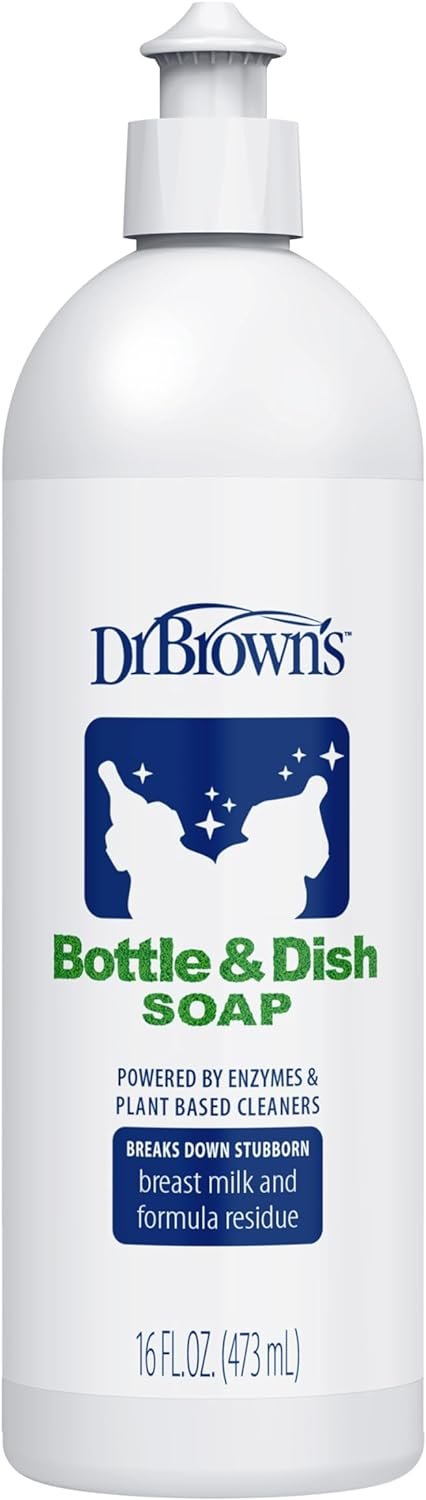Dr. Brown’s Bottle & Dish Soap for Baby Bottles and Baby Accessories, Plant-Derived, Fragrance-Free, 16 fl oz, 1 Pack