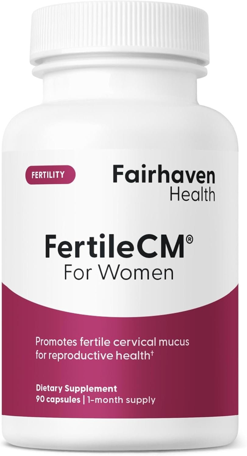 Fairhaven Health FertileCM Fertility Supplement for Women, Capsules – Fertile Cervical Mucus, Ovulation Cycle, Includes L-Arginine, N-Acetyl-Cysteine, Grape Seed Extract and Vitamin C – 90 Capsules