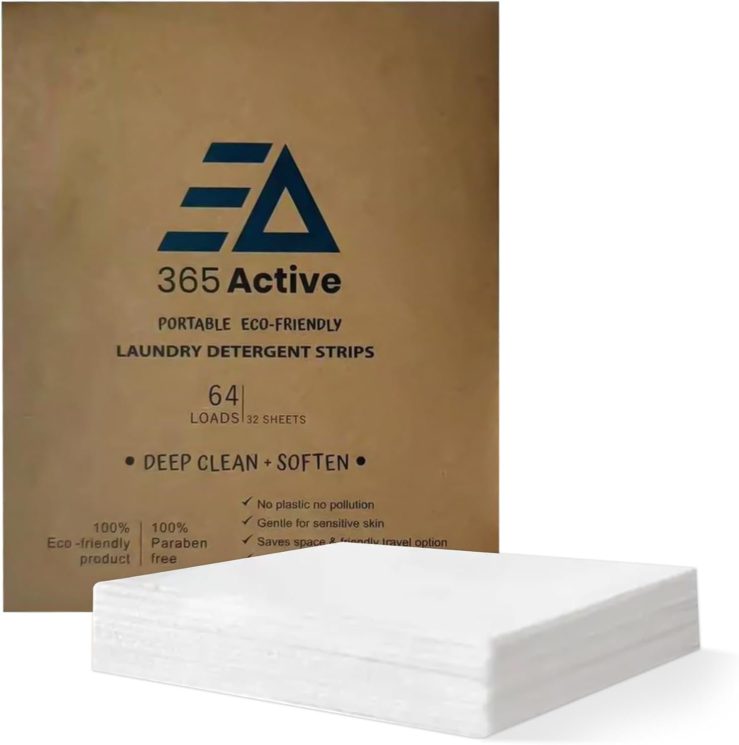 Eco-Friendly Portable Laundry Detergent Sheets – 3-in-1 Travel Laundry Strips for Gym, Camping, Backpacking – Plant-Based, Zero-Waste, Dissolves in Hot & Cold Water