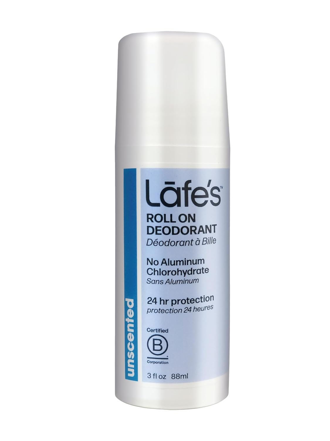 Lafe’s Natural Deodorant | 3oz Roll-On Aluminum Free Natural Deodorant for Men & Women | Paraben Free & Baking Soda Free with 24-Hour Protection | Unscented