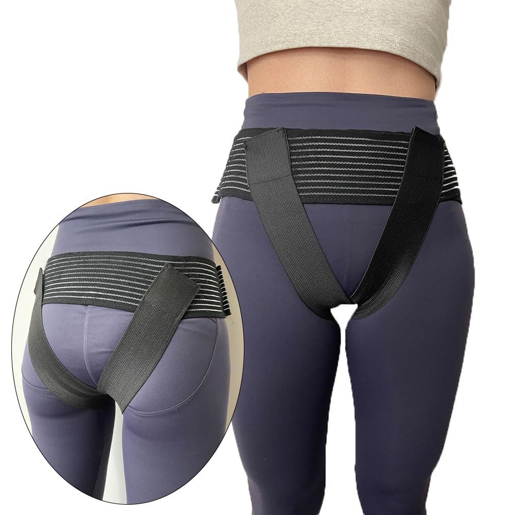 V-shaped pelvic support belt for postpartum care. Abdominal belt is used to treat bladder prolapse, uterine prolapse, and vulvar varicose veins（Black）