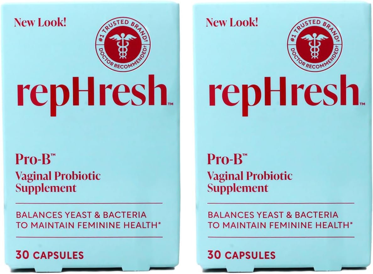 RepHresh Pro-B Vaginal Probiotic Supplement, 30 Capsules, Pack of 2