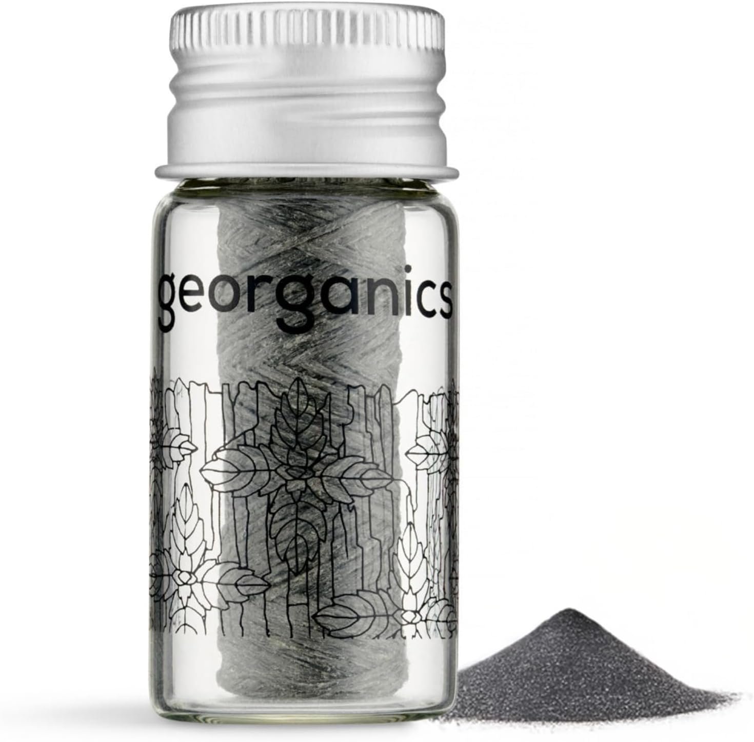 Georganics | Natural Dental Floss, Plastic Free + Biodegradable (Activated Charcoal, 1 x 30mt)