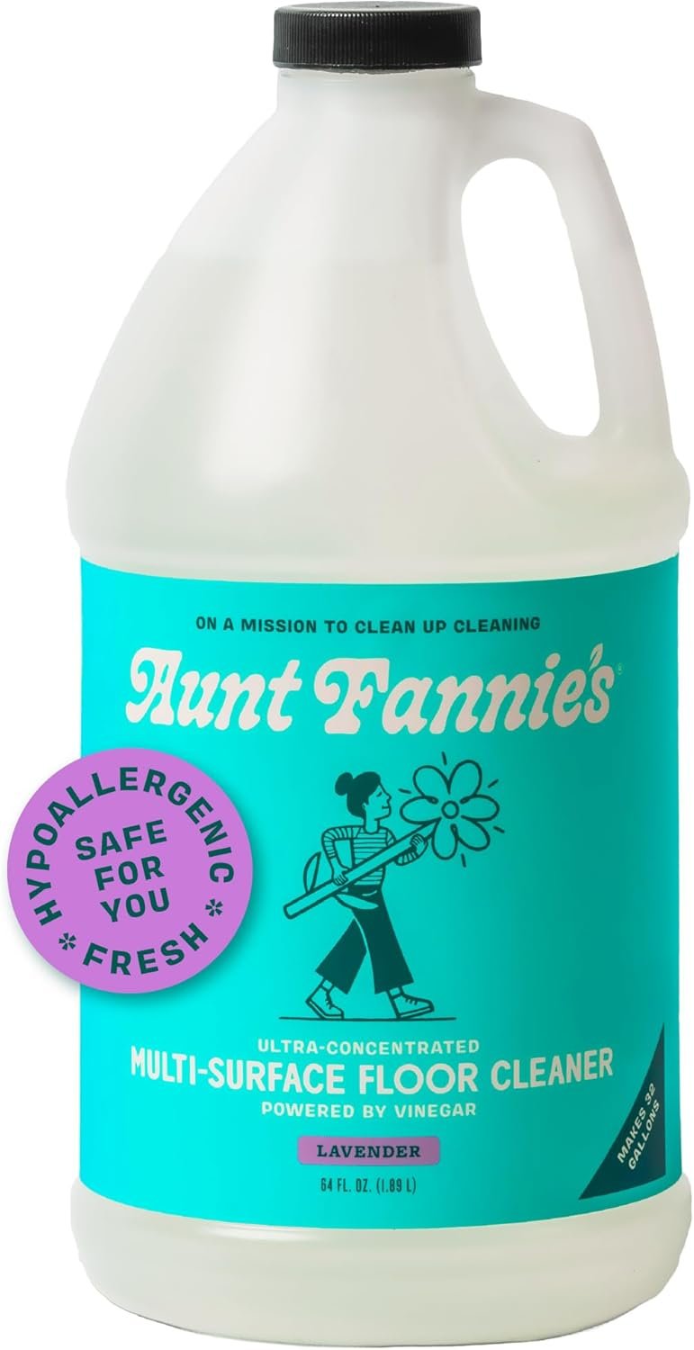 Aunt Fannie’s Ultra Concentrated Floor Cleaner Vinegar Wash, Multi-Surface Solution For Mopping, Value Size, Lavender Scent, 64 oz