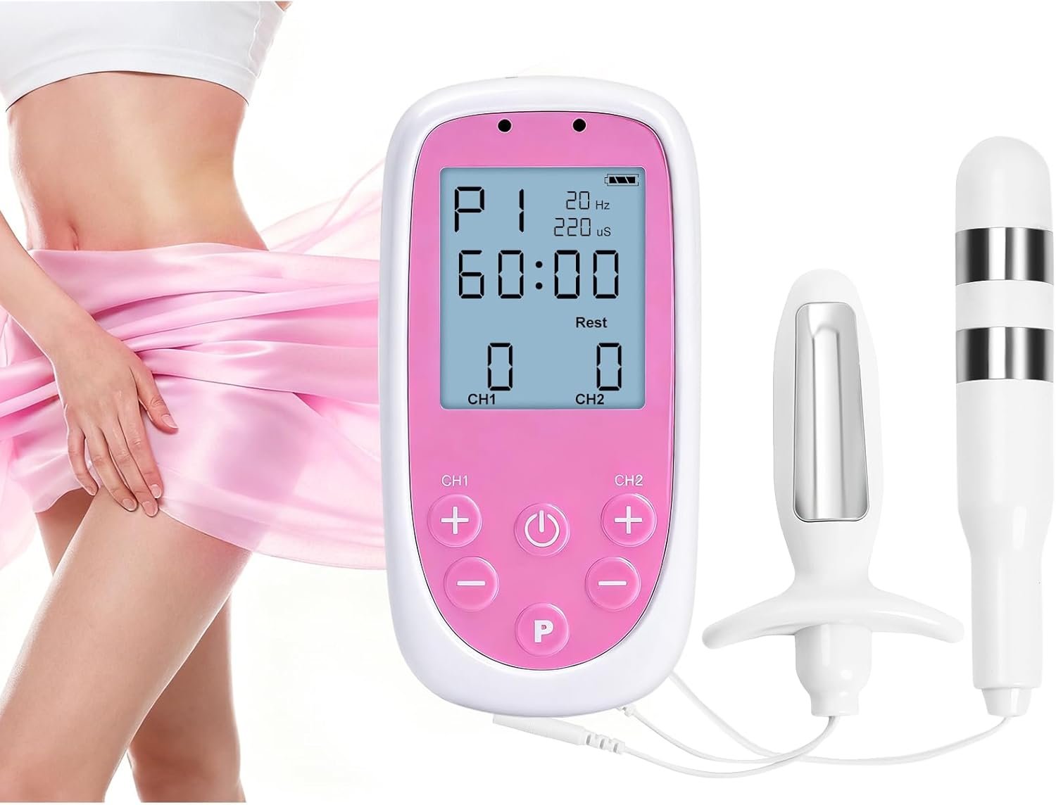 Kegel Trainer Exerciser Incontinence Stimulator with Probe for Bladder Control and Pelvic Floor Trainer Exercise for Women Electrical Muscle Stimulator