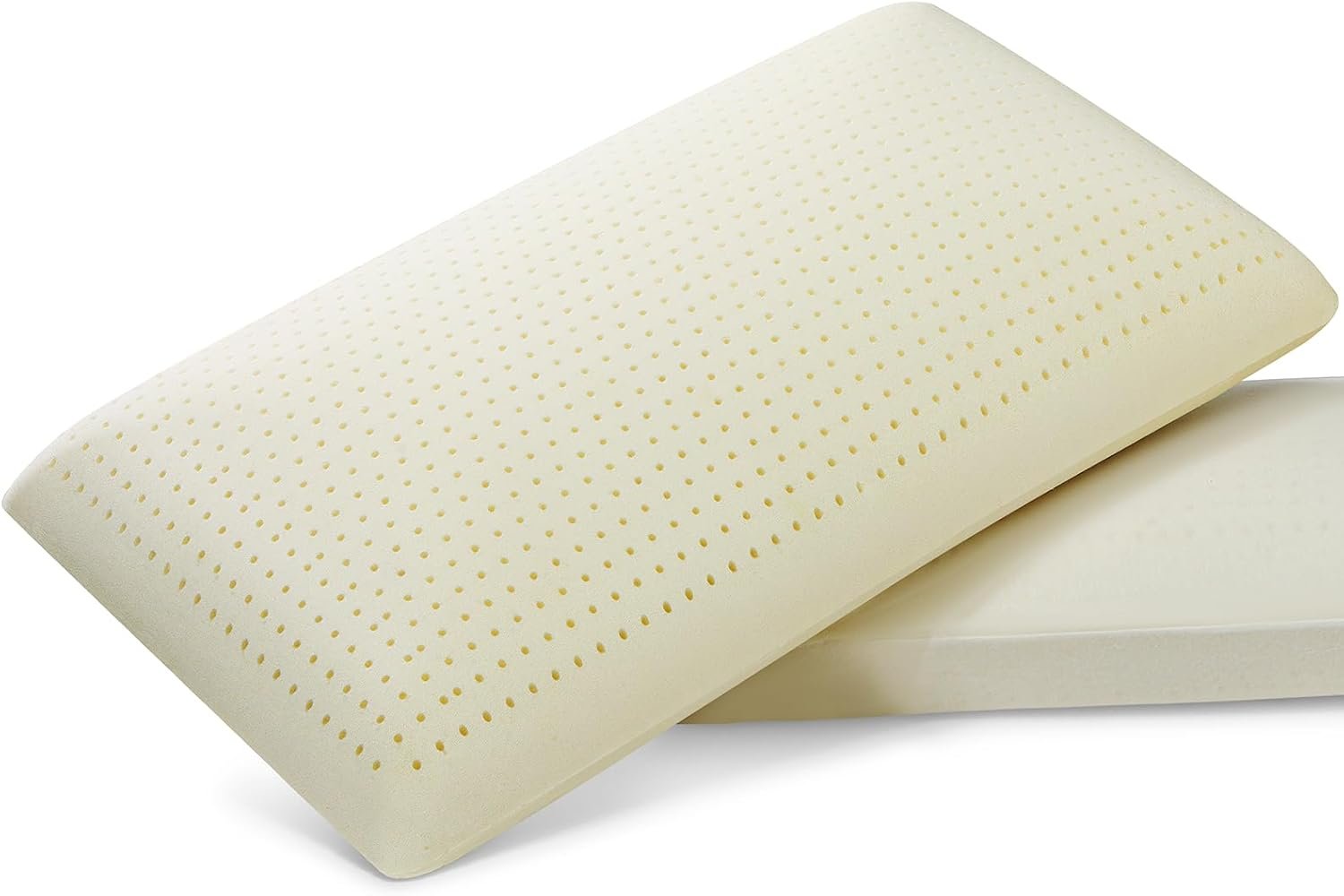 DOHPAOOK 100% Natural Talalay Latex Pillow, Luxury Support Sleeping Bed Pillow for Side, Back, and Stomach Sleepers, Removable Breathable Cotton Cover, Standard (Mid Loft)