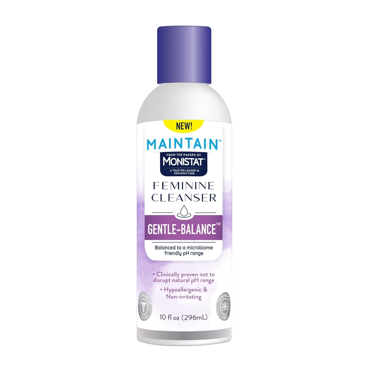 Monistat Gentle-Balance Feminine Cleanser for Women, Feminine Wash with Lactic Acid and Oatmeal Extract, Fragrance-Free, pH Balanced, 10 Fl Oz