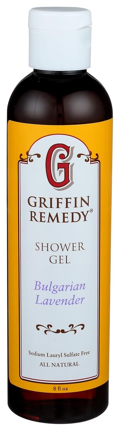 Griffin Remedy Shower Gel – All-Natural Calming Lavender Essential Oils and Organic MSM, Aromatherapy, Paraben Free, Sulfate Free 8 fl oz, 1 count