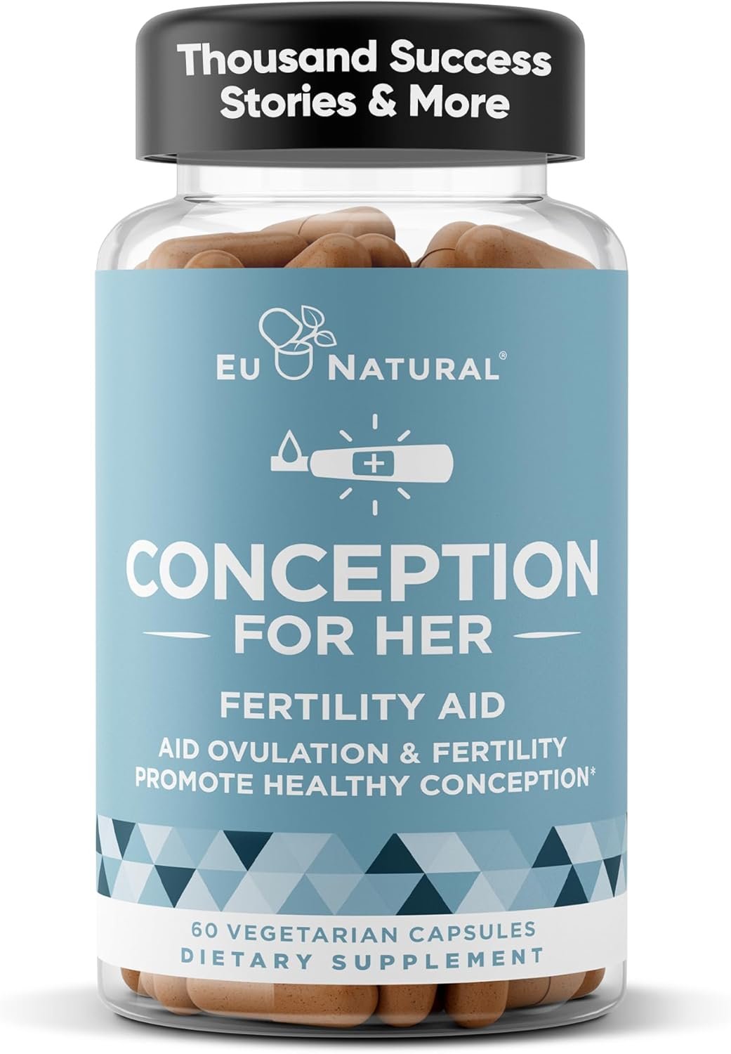 Eu Natural Conception for Her Fertility Supplements for Women – Ovulation, Hormonal Balance & Regular Cycle Support – Myo-Inositol, Folate, Shatavari & Vitex – 60 Vegetarian Capsules