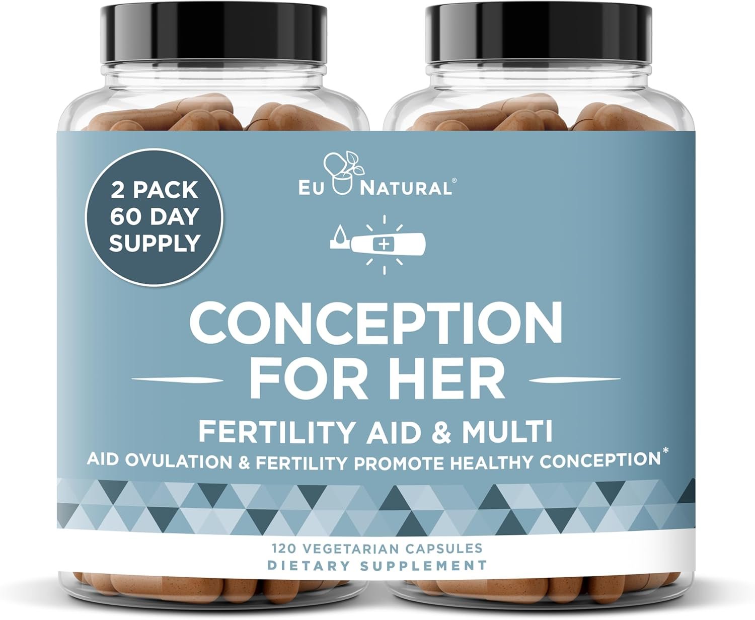 Eu Natural Conception for Her Fertility Supplements for Women – Ovulation, Hormonal Balance & Regular Cycle Support – Myo-Inositol, Folate, Shatavari & Vitex – 120 Vegetarian Capsules