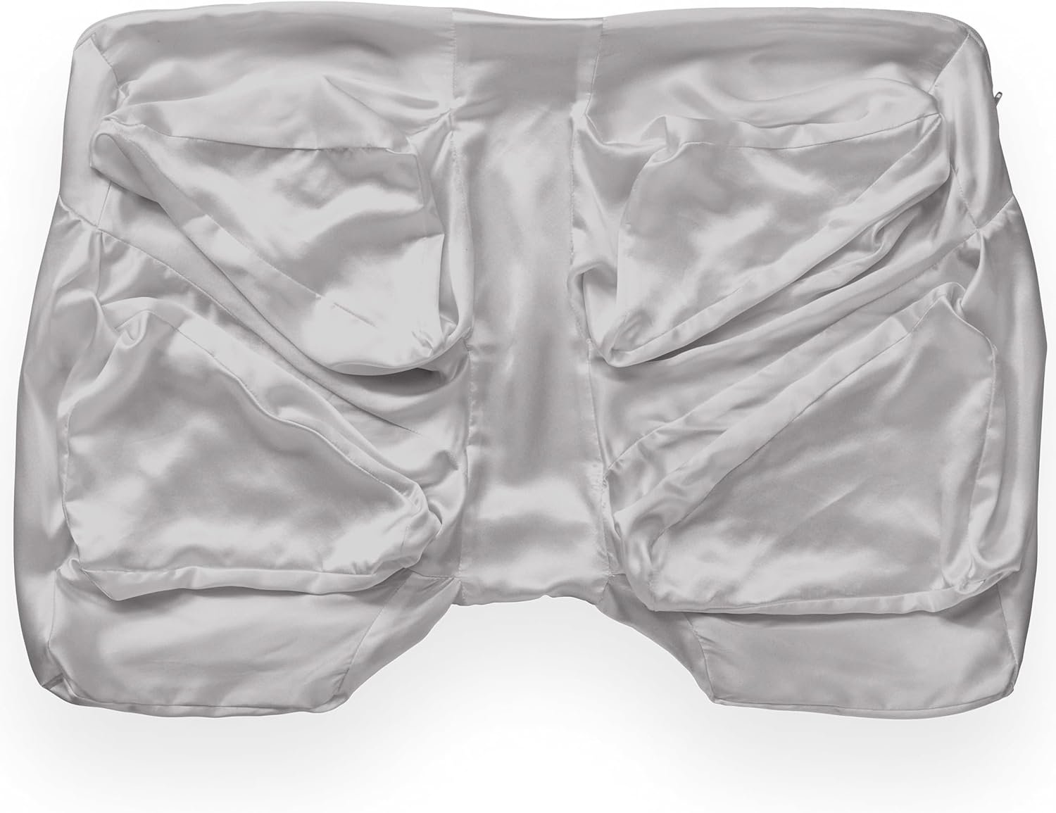 Cover Only Wife Pillow – 50% Mulberry Silk 50% Satin Pillowcase for Beauty Sleep, Hair & Skin Care – Zippered, Anti-Aging, Anti-Frizz, Cooling, Oeko-TEX Certified, Soft & Smooth Cover, Pure Silver
