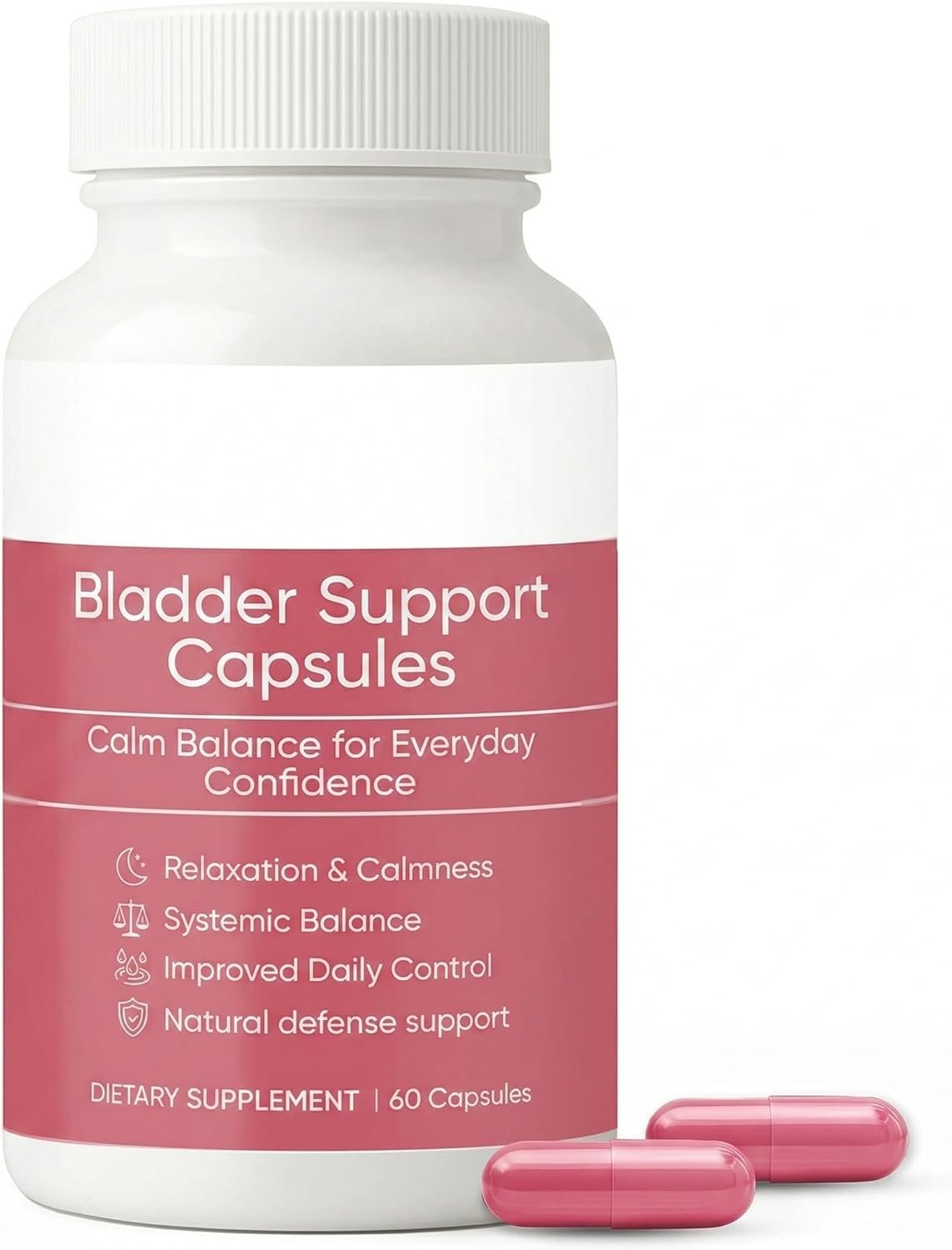 Bladder Control,Urinary Support Supplement – Pumpkin Seed, D-Mannose, Cranberry & Hibiscus – Non-GMO, Vegan, Daily Formula – 60 Capsules