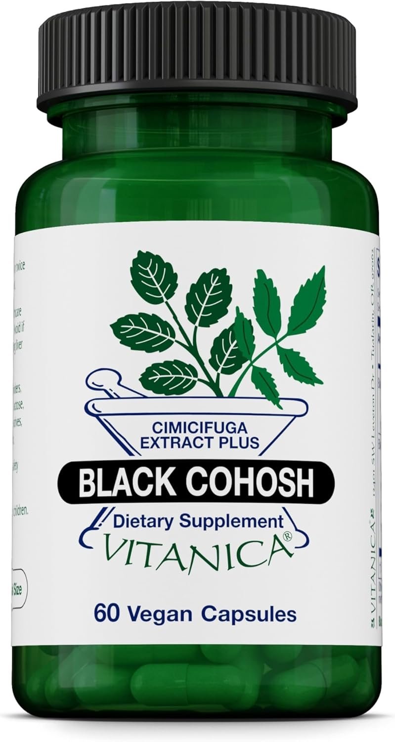 Vitanica Black Cohosh, Cimicifuga Extract Plus, Vegan, 60 Capsules