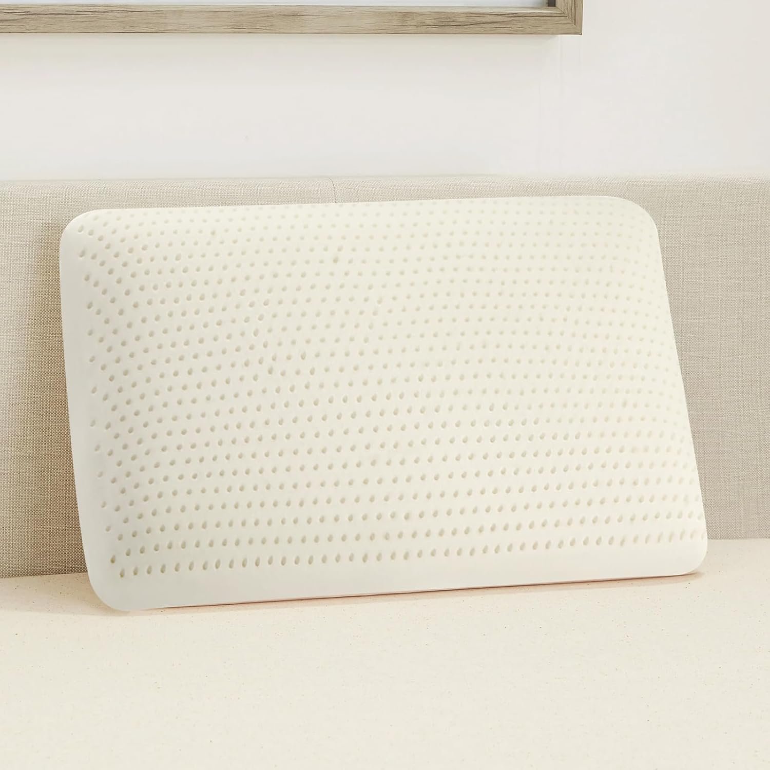 Talalay 100% Natural Premium Latex Pillow,Bed Pillow for Sleeping with Removable Cotton Cover, Helps Relieve Pressure, Breathable, Pressure Relief, Durable, Best Gift (Standard (Soft))