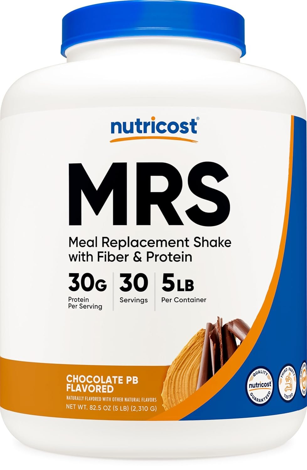 Nutricost Meal Replacement Shake Powder (Chocolate Peanut Butter) 5 LBS – 30g of Protein with Fiber, GMO-Free, Gluten-Free, 30 Servings
