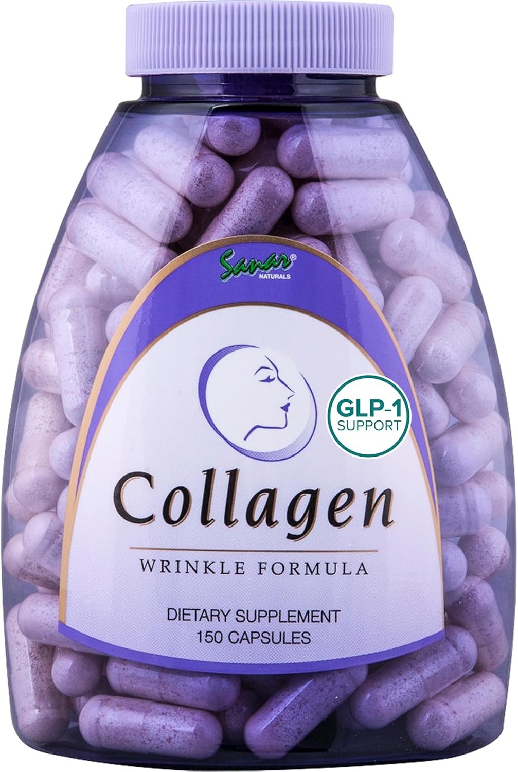 Sanar Naturals Collagen Pills for Hair, Skin, Nails, & Joints | Hydrolyzed Collagen Peptides Supplement with Vitamin C & E | Collagen Capsules for Women & Men, GLP-1 Support, Grass Fed, 150 Capsules