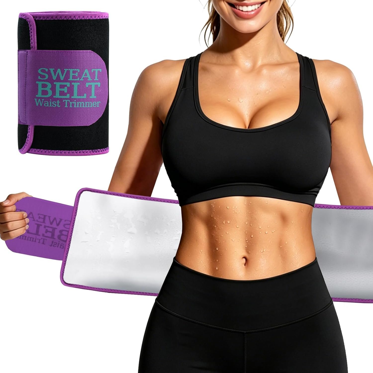 MORECOO Waist Trainer for Women Lower Belly Fat, Waist Sweat Band for Women, Belly Band Sweat Belt, Body Shaper, Stomach Wrap