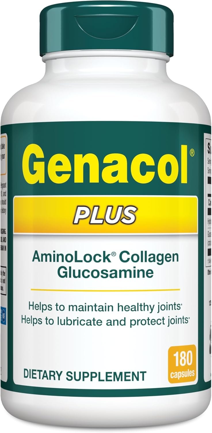 Genacol Plus – Glucosamine and Ultra-Hydrolyzed Collagen, Joint Health Supplement for Men & Women, Protects and Maintains Healthy Joints, 180 Capsules (60-Day Supply)