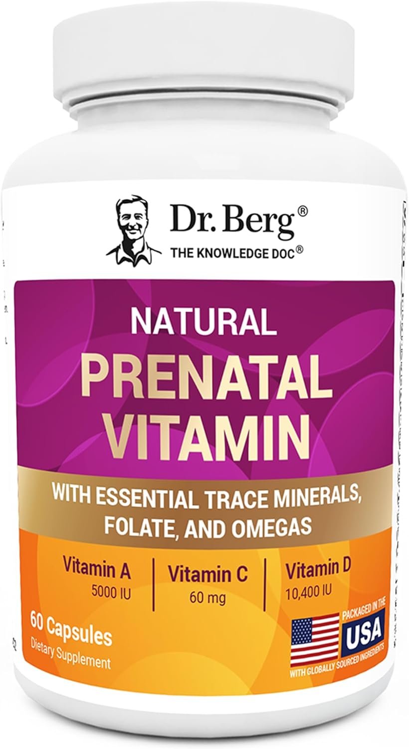 Dr. Berg Natural Prenatal Vitamins for Women (Pregnant & Nursing) – Prenatal Vitamins with Folate, Vitamins, Minerals, Omegas, &11 Powerful Superfoods – Womens Prenatal Multivitamin – 60 Capsules