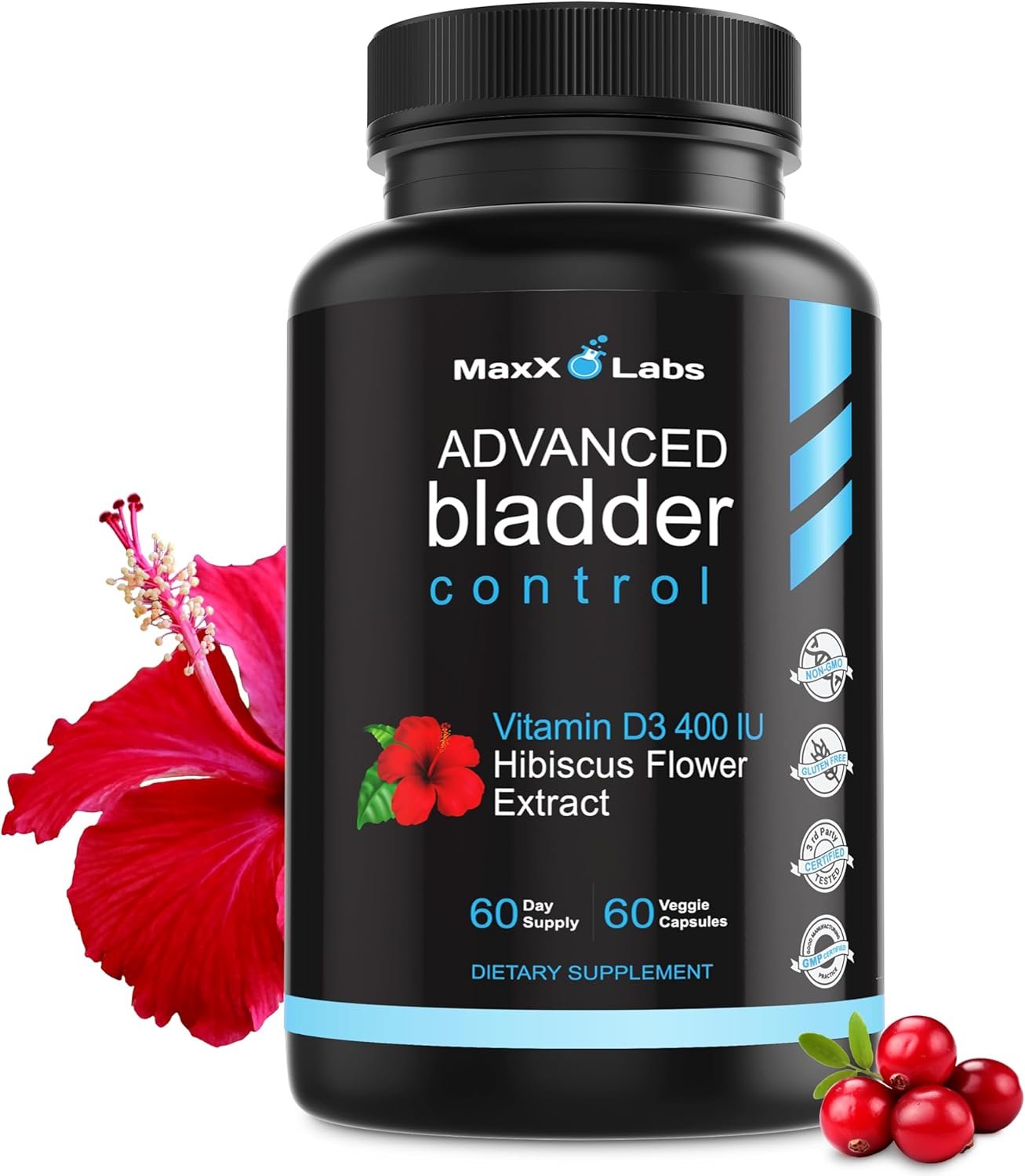 Advanced Bladder Control Supplements for Women & Men – Supports Urinary Tract Health – Helps Overactive Bladder & Urinary Tract Infection – Cranberry Pills + Pumpkin Seed Oil Extract, 60 Ct