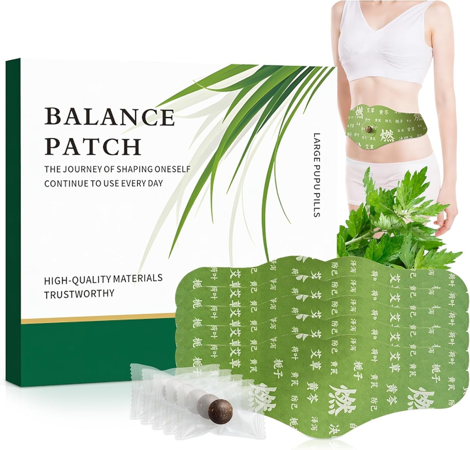 Herbal Patch Pad Balance – Mugwort Herbal Navel Patches for Menstrual Cramp Relief, Supporting Reduced Bloating Appearance, Promotes Abdominal Comfort Non-Irritating Design 1 Boxes 5 Piece (1 Box)