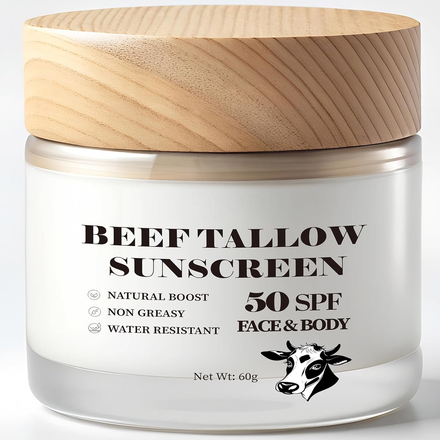Scosvvi Tallow Sunscreen SPF 50: zinc oxide sunscreen non toxic Sunblock -Face & Body Sun Protection for Adults & Kids- 2 oz