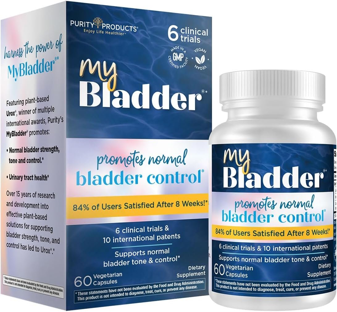MyBladder Support Formula by Purity Products – Promotes Normal Bladder Control, Strength, Tone & Urinary Tract Health – For Men and Women – Clinically Studied 840mg Patented Blend – 60 Veg Caps (1)