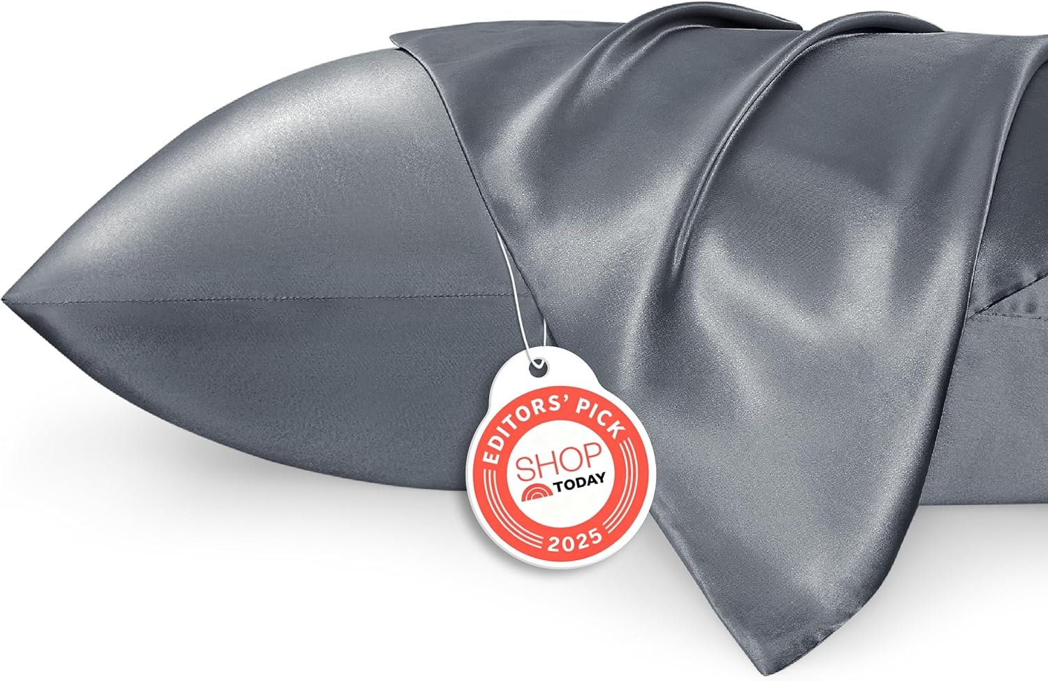 Bedsure Satin Pillowcase for Hair and Skin Queen – Space Grey Silky Pillowcase 2 Pack with Envelope Closure, Similar to Silk Pillow Cases, Gifts for Women Men, 20×30 Inches, 2pcs