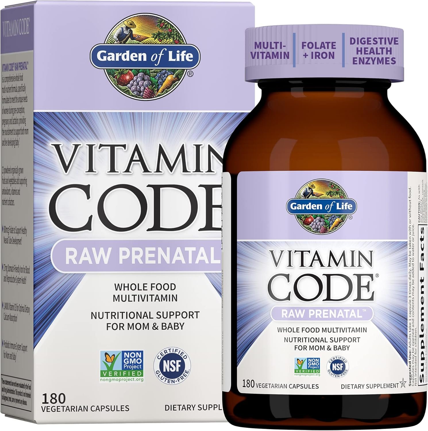 Garden of Life Vitamin Code Raw Prenatal, 180 CT